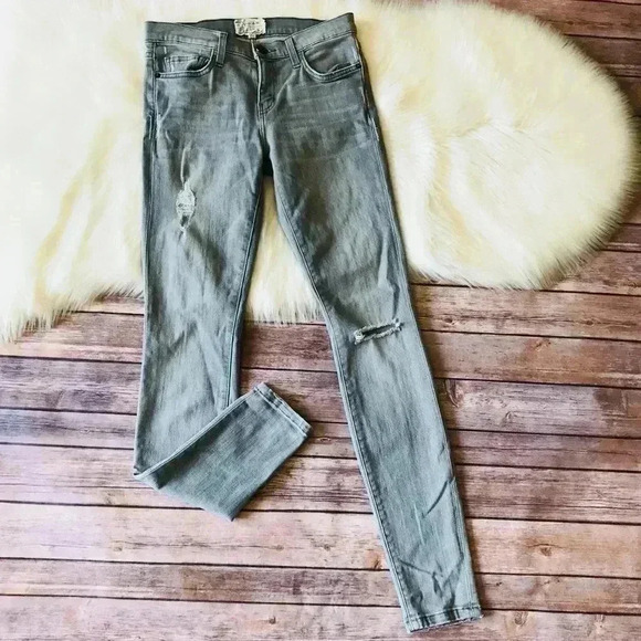 Current Elliott The Ankle Skinny Jeans Distressed - Picture 4 of 8